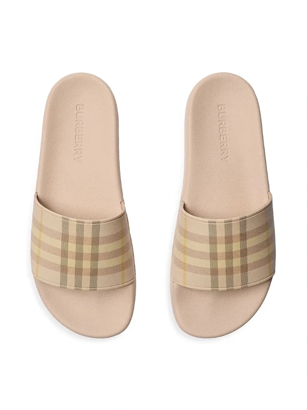Burberry Furley Check Slide Sandals - Size 8
